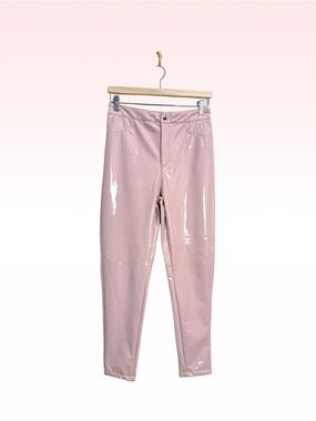 MISSGUIDED Pink Faux Leather Pants (Sz 4)
